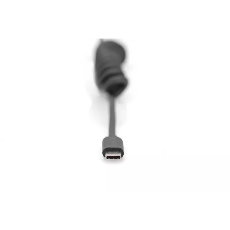 DIGITUS Cable espiral USB - tipo C a USB - tipo C, TPU USB 2.0, PD60W Máx; 1m