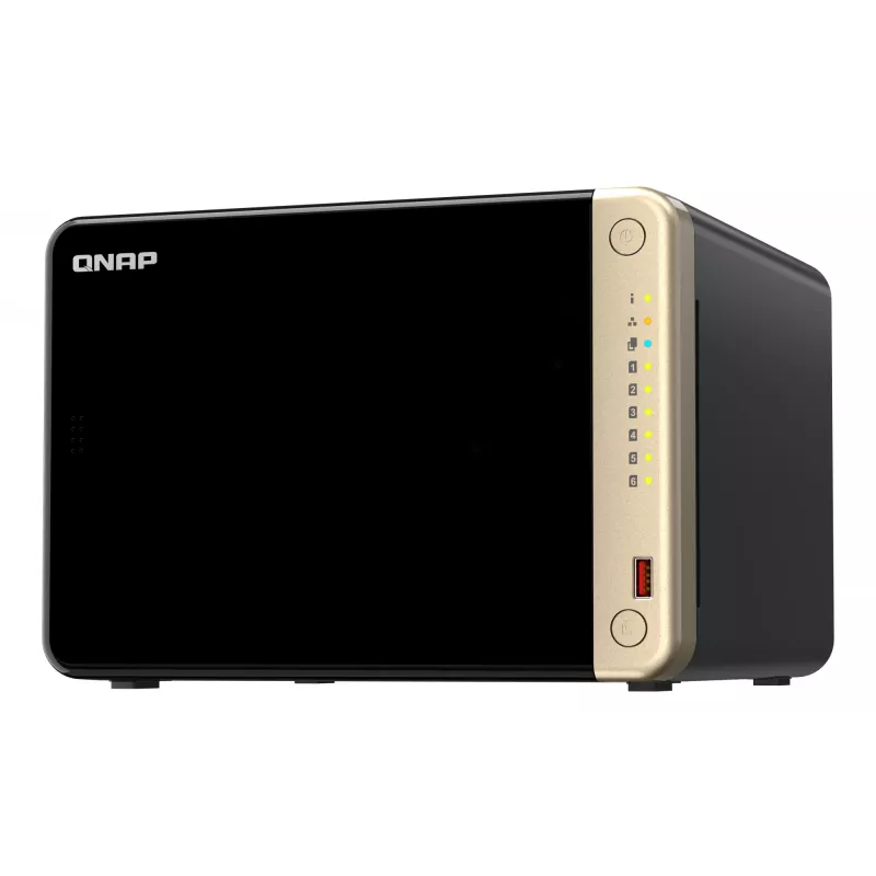 QNAP TS-664 NAS torre Intel® Celeron® N5095 8 GB DDR4 0 TB QNAP QTS negro, bronce