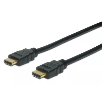 DIGITUS cable de conexión HDMI High-Speed, Type-A M/M, 1m con Ethernet, Ultra HD 60p, dorado negro