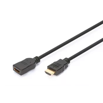 DIGITUS cable alargador HDMI High Speed, Type-A M/H, 3 m con Ethernet, Ultra HD 24p, dorado negro