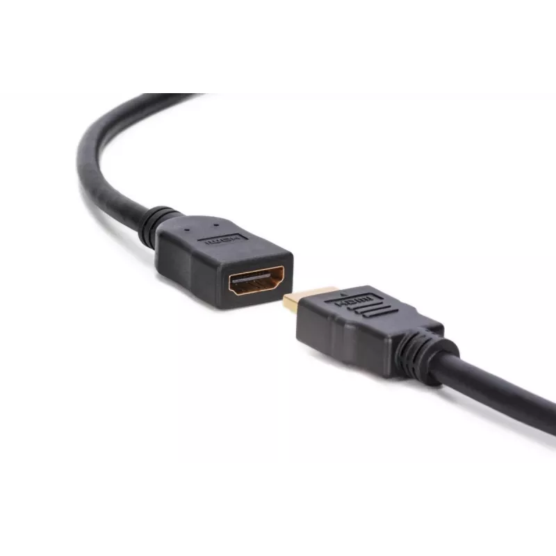 DIGITUS cable alargador HDMI High Speed, Type-A M/H, 3 m con Ethernet, Ultra HD 24p, dorado negro
