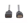 DIGITUS cable alargador HDMI High Speed, Type-A M/H, 3 m con Ethernet, Ultra HD 24p, dorado negro
