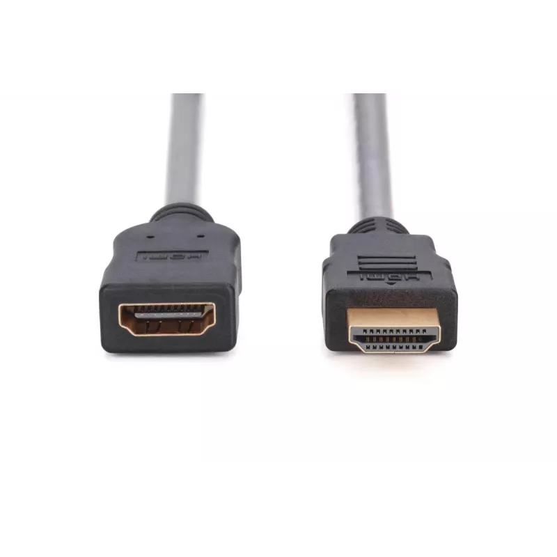 DIGITUS cable alargador HDMI High Speed, Type-A M/H, 3 m con Ethernet, Ultra HD 24p, dorado negro