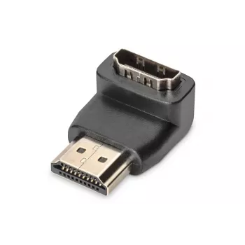 DIGITUS adaptador HDMI, Type-A, acodado 90° M/H, Ultra HD 60p, negro dorado