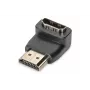 DIGITUS adaptador HDMI, Type-A, acodado 90° M/H, Ultra HD 60p, negro dorado