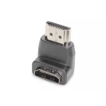 DIGITUS adaptador HDMI, Type-A, acodado 90° M/H, Ultra HD 60p, negro dorado