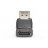 DIGITUS adaptador HDMI, Type-A, acodado 90° M/H, Ultra HD 60p, negro dorado