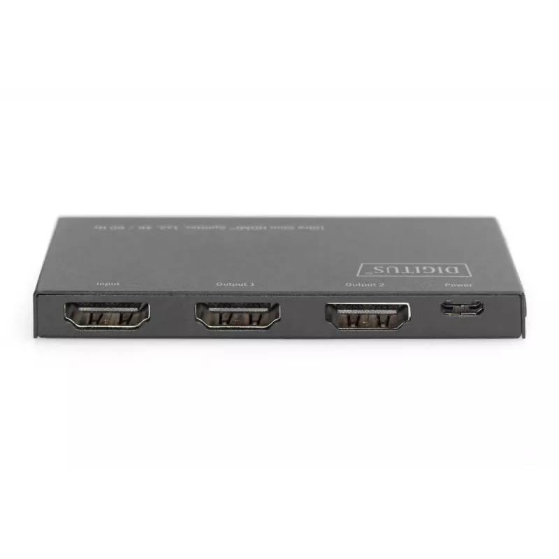 DIGITUS splitter HDMI ultra fino, 1x2, 4K/60Hz HDR, HDCP 2.2, 18 Gbps, alimentación Micro-USB