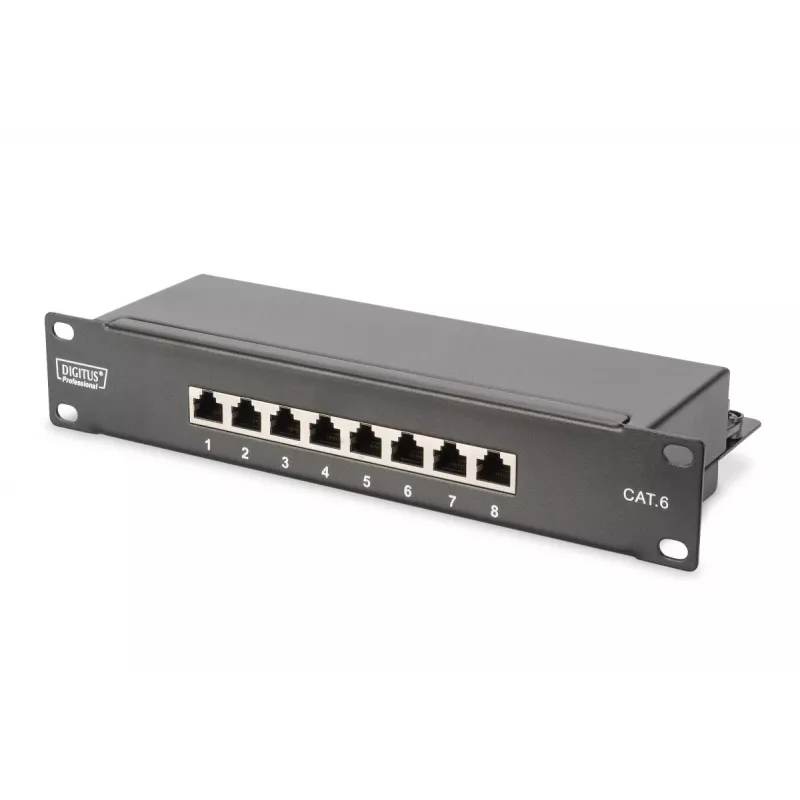 DIGITUS set de red 10in-9U 312x300mm caja balda PDU 8 puertos patch panel