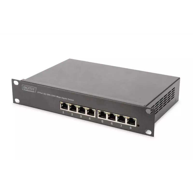 DIGITUS set de red 10in-9U 312x300mm caja balda PDU 8 puertos patch panel
