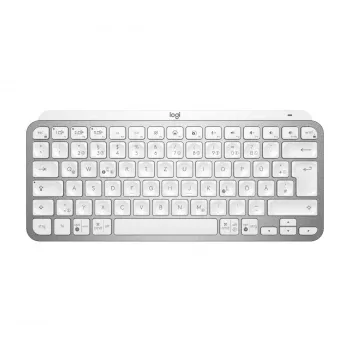 LOGITECH teclado inalámbrico iluminado minimalista - MX KEYS MINI - Pale Gray - Qwertz alemán
