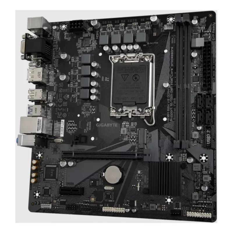 GIGABYTE H610M S2H V2 DDR4 placa base - compatible con CPUs Intel Core de 14.ª generación, VRM digital híbrido 6+1+1 fases, hasta 3200MHz DDR4 (OC), 1xPCIe 3.0 M.2, GbE LAN, USB 3.2 Gen 1