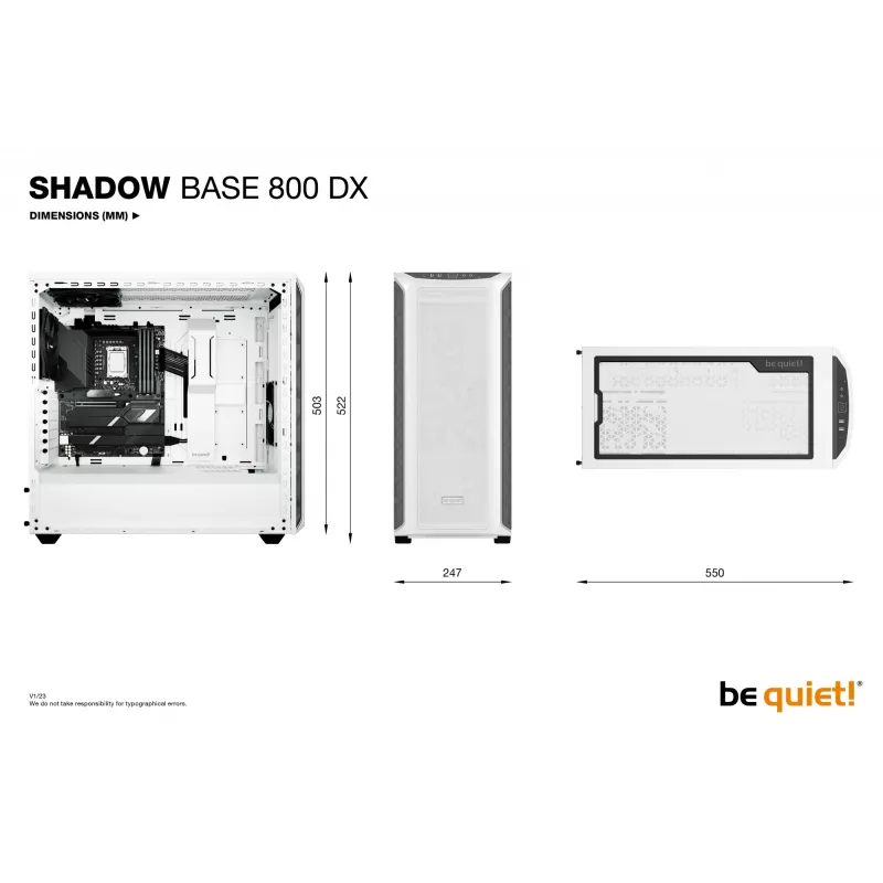 Caja de PC be quiet! Shadow Base 800 DX blanca Midi Tower