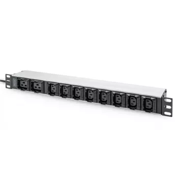 DIGITUS PDU de aluminio 1U para rack 8x C13 2x C19 16A 230VAC 50/60Hz conector IEC C20