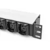 DIGITUS PDU de aluminio 1U para rack 8x C13 2x C19 16A 230VAC 50/60Hz conector IEC C20