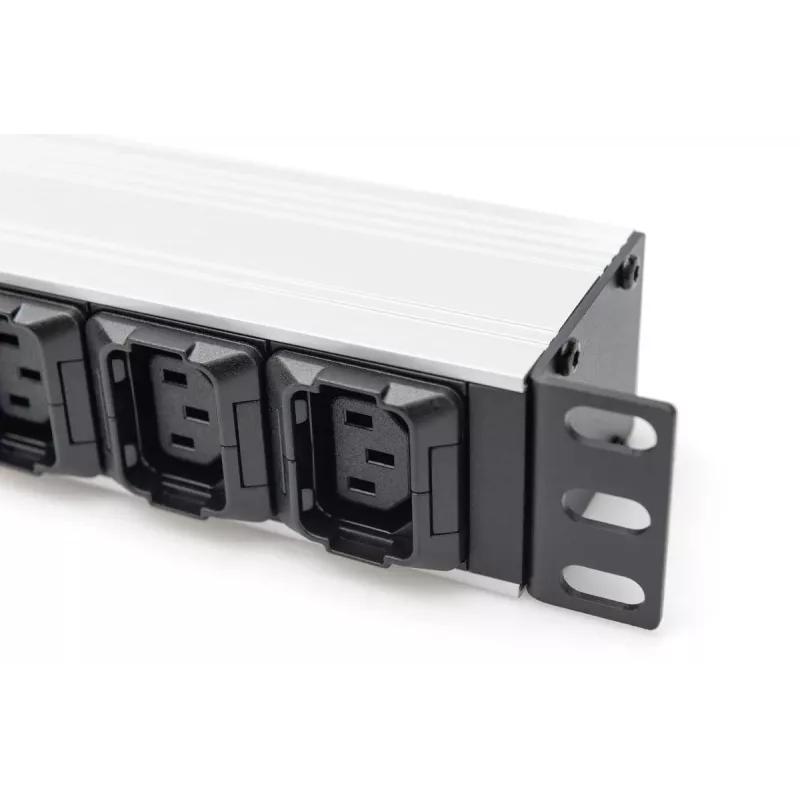 DIGITUS PDU de aluminio 1U para rack 8x C13 2x C19 16A 230VAC 50/60Hz conector IEC C20