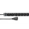 DIGITUS PDU de aluminio 1U para rack 8x C13 2x C19 16A 230VAC 50/60Hz conector IEC C20