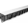 DIGITUS PDU de aluminio 1U para rack 8x C13 2x C19 16A 230VAC 50/60Hz conector IEC C20
