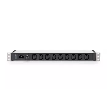 DIGITUS PDU de aluminio 1U para rack 9x C13 10A 230VAC 50/60Hz entrada IEC C14 fusible 10A