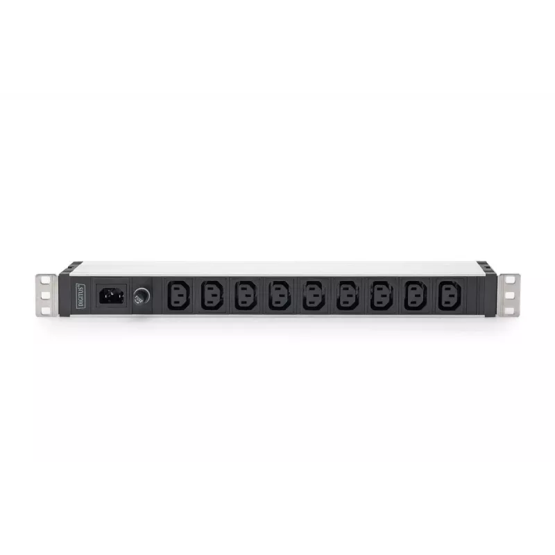 DIGITUS PDU de aluminio 1U para rack 9x C13 10A 230VAC 50/60Hz entrada IEC C14 fusible 10A