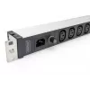 DIGITUS PDU de aluminio 1U para rack 9x C13 10A 230VAC 50/60Hz entrada IEC C14 fusible 10A