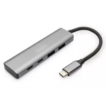 DIGITUS HUB USB-C de 4 puertos 2x USB-A + 2x USB-C Gen2