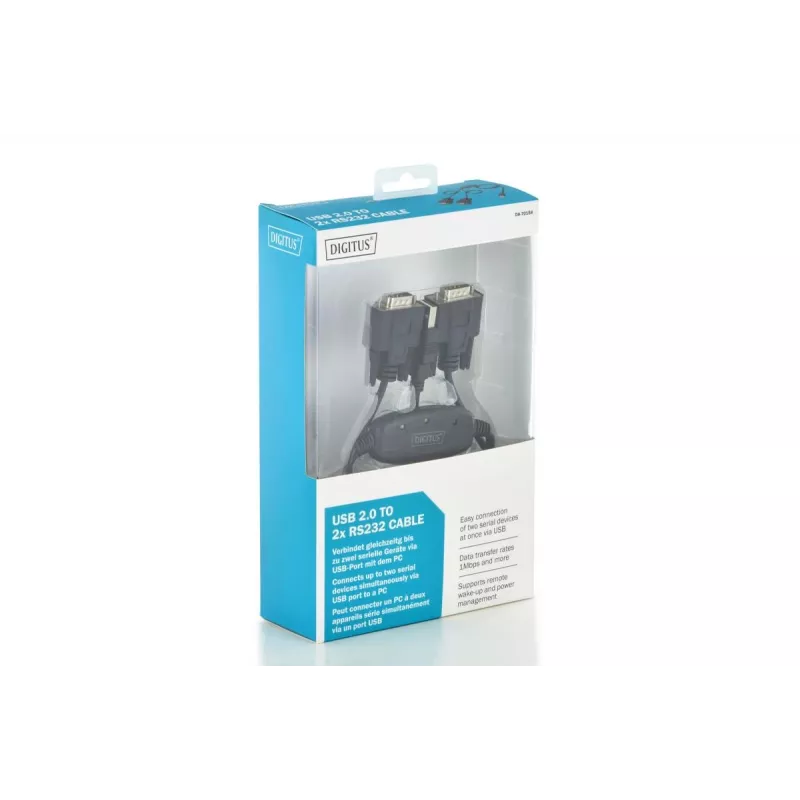 DIGITUS cable USB 2.0 a 2x RS232 1,5m