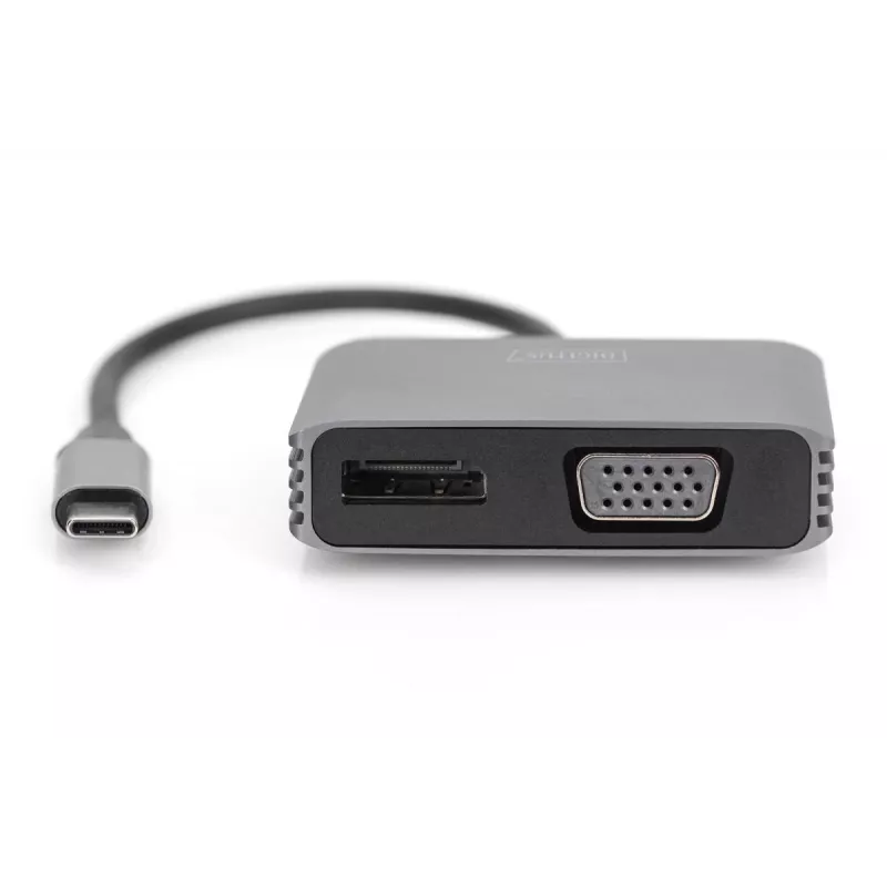 DIGITUS adaptador gráfico USB Type-C 4K 2 en 1 DisplayPort + VGA