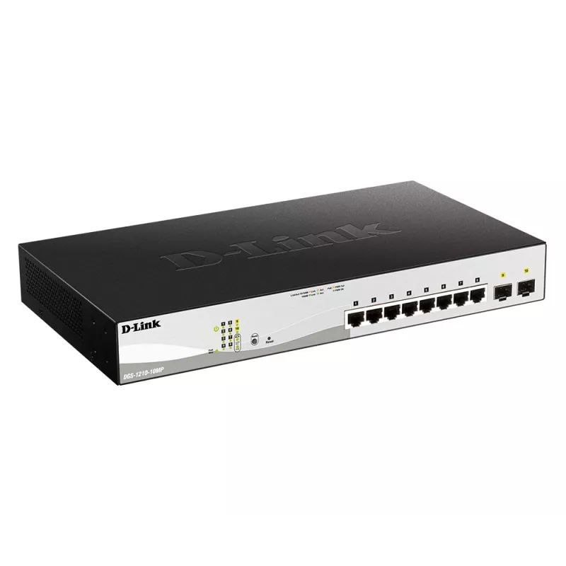 D-Link DGS-1210-10MP Gestionado L2 Gigabit Ethernet (10/100/1000) Power over Ethernet (PoE) Negro, Gris