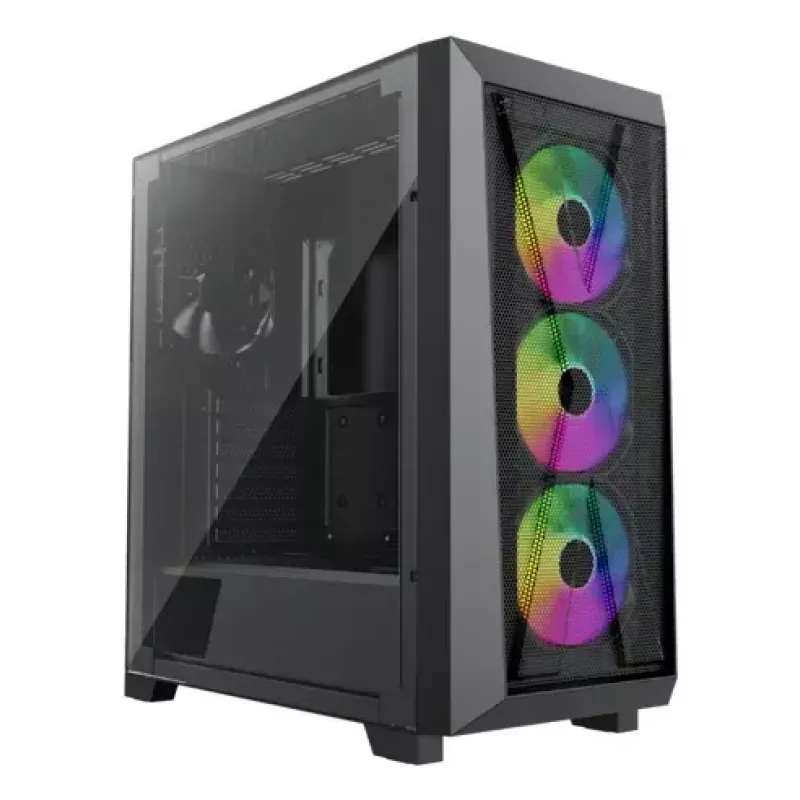 Caja semitorre PC XILENCE XG151 – negra, compatible con ATX/Micro-ATX/Mini-ITX, fuente de alimentación inferior, 2x bahías de 3,5