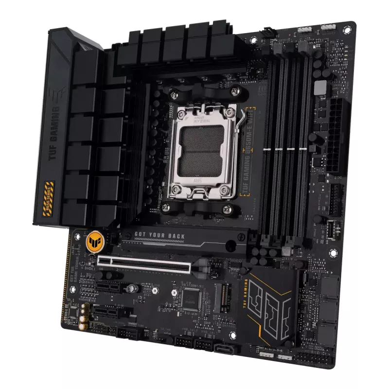 Placa base ASUS TUF GAMING B650M‑E WIFI, AMD B650, Socket AM5, micro ATX, DDR5, 4x DIMM, 128 GB, Wi‑Fi 6, Bluetooth 5.2