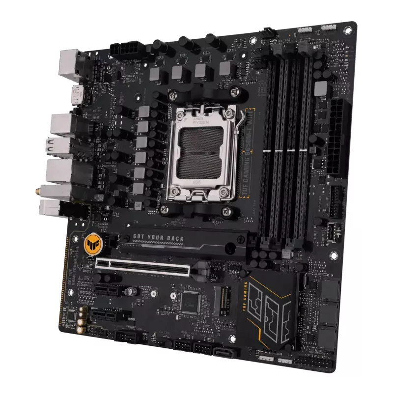 Placa base ASUS TUF GAMING B650M‑E WIFI, AMD B650, Socket AM5, micro ATX, DDR5, 4x DIMM, 128 GB, Wi‑Fi 6, Bluetooth 5.2