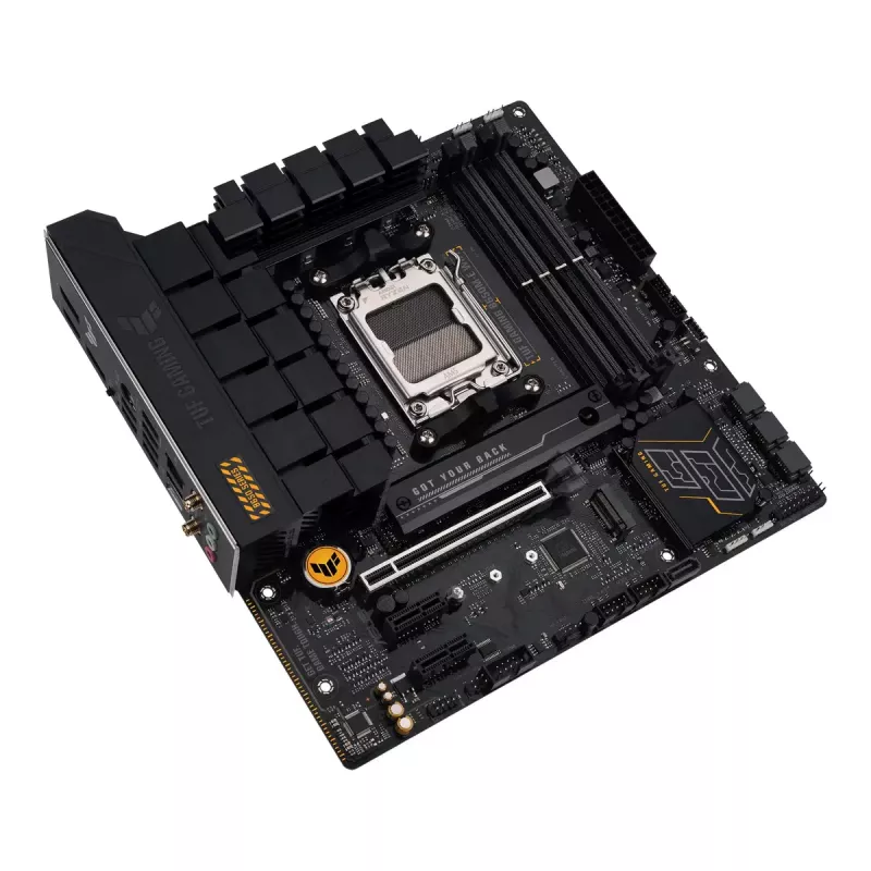 Placa base ASUS TUF GAMING B650M‑E WIFI, AMD B650, Socket AM5, micro ATX, DDR5, 4x DIMM, 128 GB, Wi‑Fi 6, Bluetooth 5.2