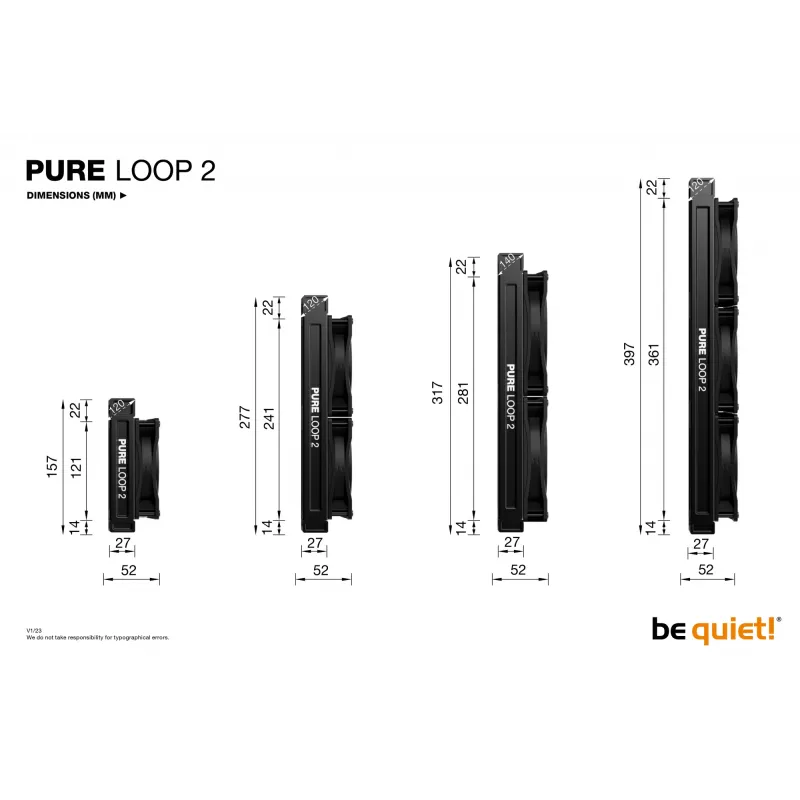 be quiet Pure Loop 2 | 280mm Refrigeración líquida todo en uno para procesador 14 cm Negro 1 unidad