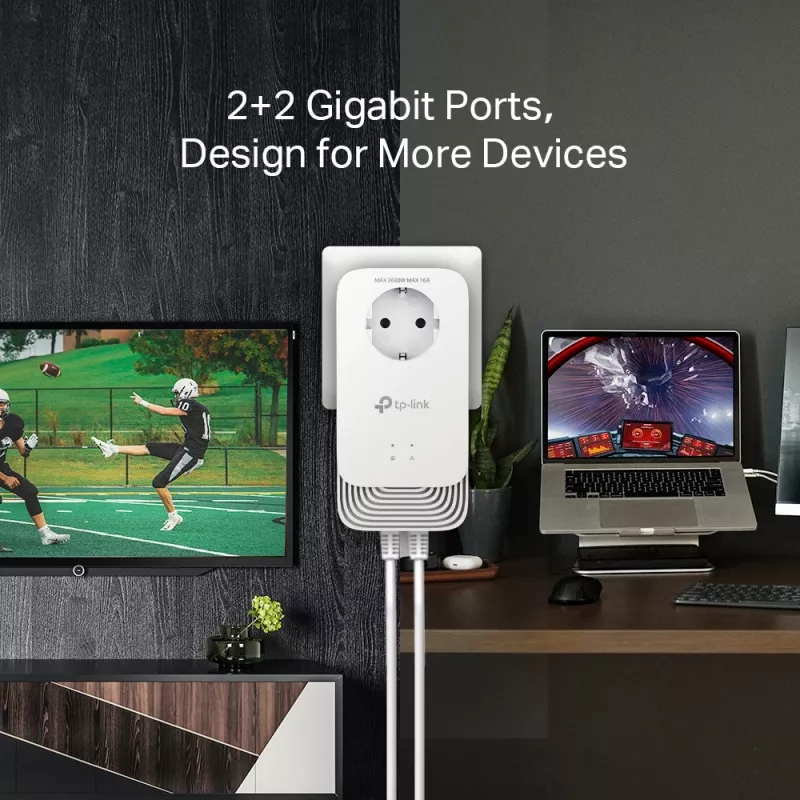 Adaptador de red PowerLine TP-Link PG2400P KIT 1428 Mbit/s Ethernet LAN Blanco 2 unidades