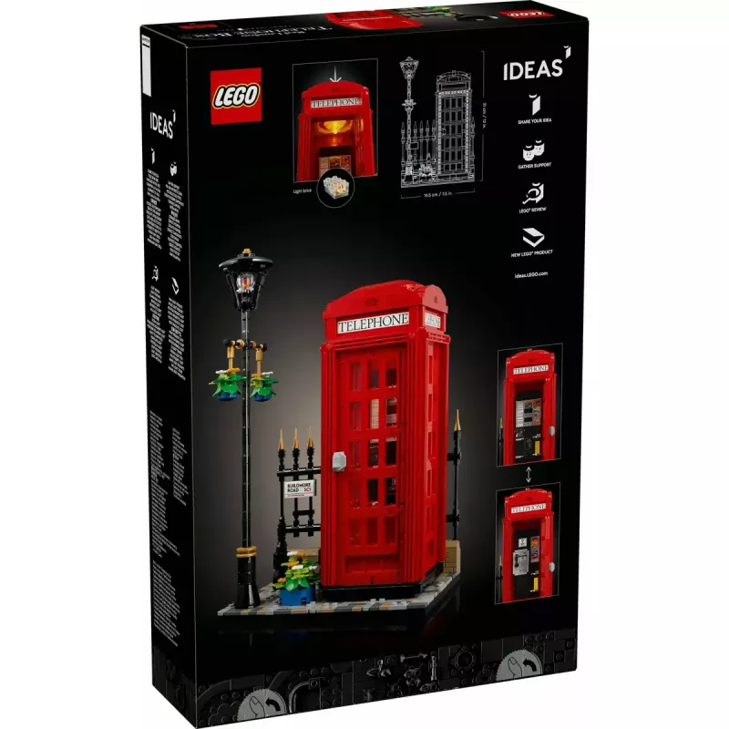 Set de construcción LEGO Cabina telefónica roja de Londres 21347 – set modular de colección, 1460 piezas, 18+