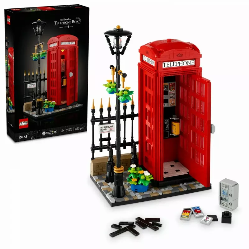Set de construcción LEGO Cabina telefónica roja de Londres 21347 – set modular de colección, 1460 piezas, 18+