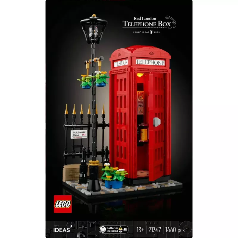 Set de construcción LEGO Cabina telefónica roja de Londres 21347 – set modular de colección, 1460 piezas, 18+