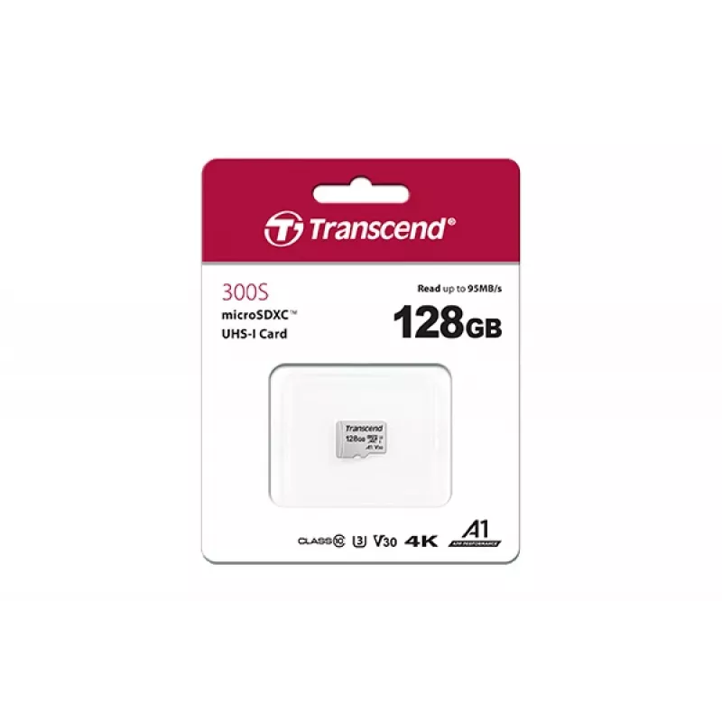 Tarjeta Micro-SDXC TRANSCEND 300S 128GB UHS-I U3 sin adaptador