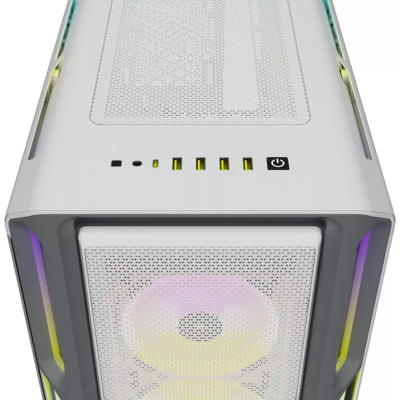Caja de PC CORSAIR Mid-Tower ATX - iCUE 5000T - RGB cristal templado - blanca