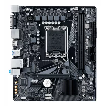 Placa base GIGABYTE H610M S2H V2 - Compatible con CPUs Intel Core 14.ª gen., VRM digital híbrido 4+1+1 fases, hasta 5600MHz DDR5, 1xPCIe 3.0 M.2, GbE LAN, USB 3.2 Gen 1