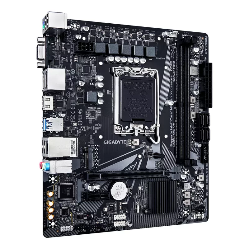 Placa base GIGABYTE H610M S2H V2 - Compatible con CPUs Intel Core 14.ª gen., VRM digital híbrido 4+1+1 fases, hasta 5600MHz DDR5, 1xPCIe 3.0 M.2, GbE LAN, USB 3.2 Gen 1