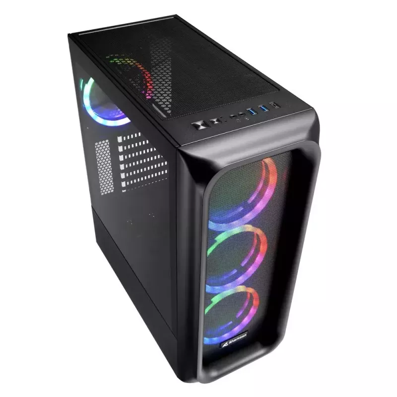 Caja de PC Sharkoon TK5M RGB ATX sobremesa negra
