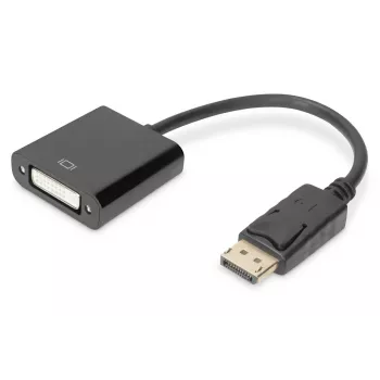 Cable adaptador DisplayPort DIGITUS ASSMANN, DP - DVI (24+5) M/H, 15cm con bloqueo, compatible con DP 1.2, CE negro