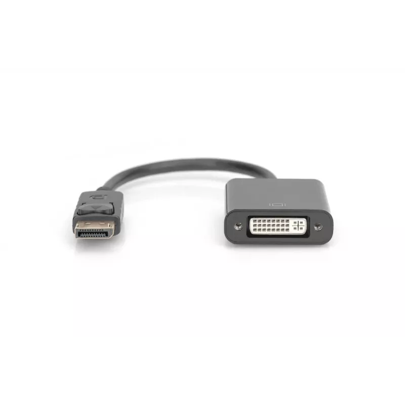 Cable adaptador DisplayPort DIGITUS ASSMANN, DP - DVI (24+5) M/H, 15cm con bloqueo, compatible con DP 1.2, CE negro