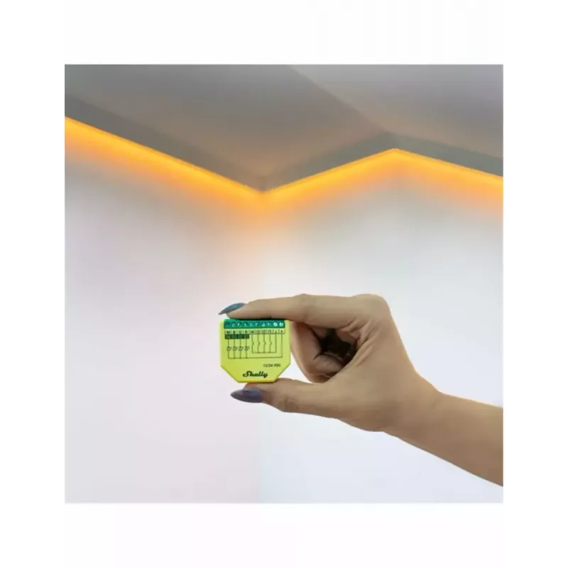Shelly Plus RGBW PM luz inteligente inalámbrica verde amarillo