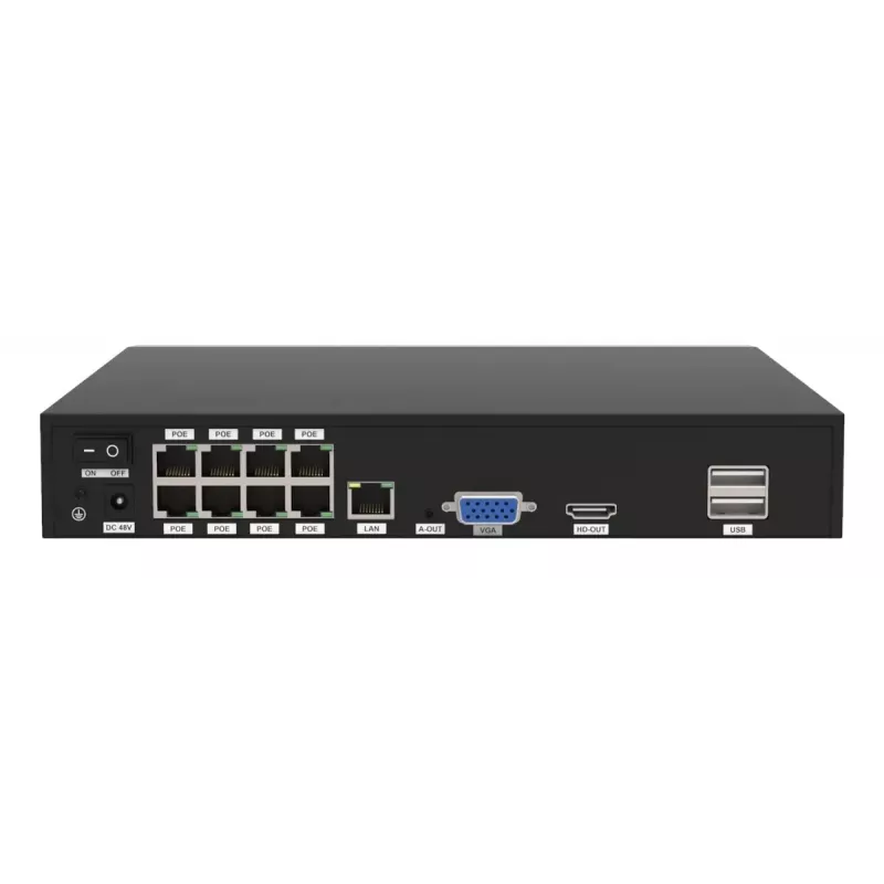 Kit de videovigilancia Foscam FN9108E-T4-2T NEGRO Cableado 8 canales