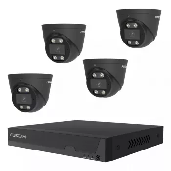 Kit de videovigilancia Foscam FN9108E-T4-2T NEGRO Cableado 8 canales