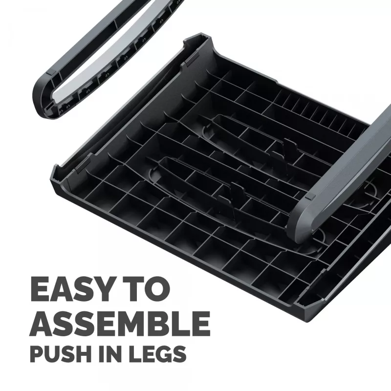 Fellowes Reposapiés bajo el escritorio - Breyta Reposapiés ergonómico con superficie texturizada - Reposapiés para oficina y hogar - Negro