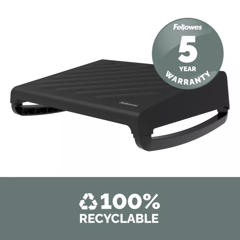 Fellowes Reposapiés bajo el escritorio - Breyta Reposapiés ergonómico con superficie texturizada - Reposapiés para oficina y hogar - Negro